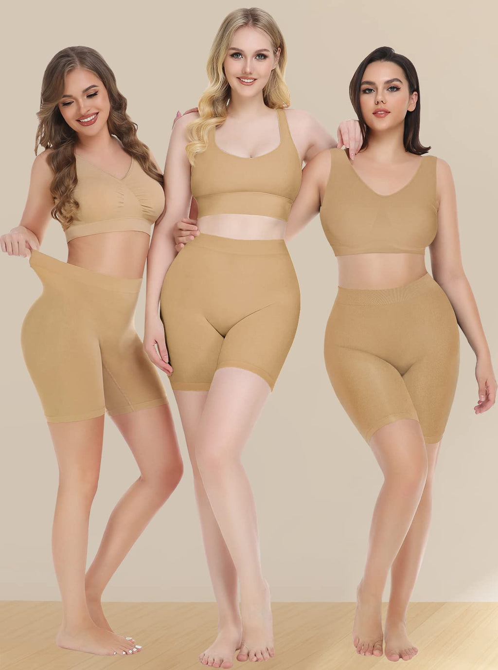 3 Pack Slip Shorts for Women Under Dress,Comfortable Smooth Yoga Shorts,Workout Biker Shorts