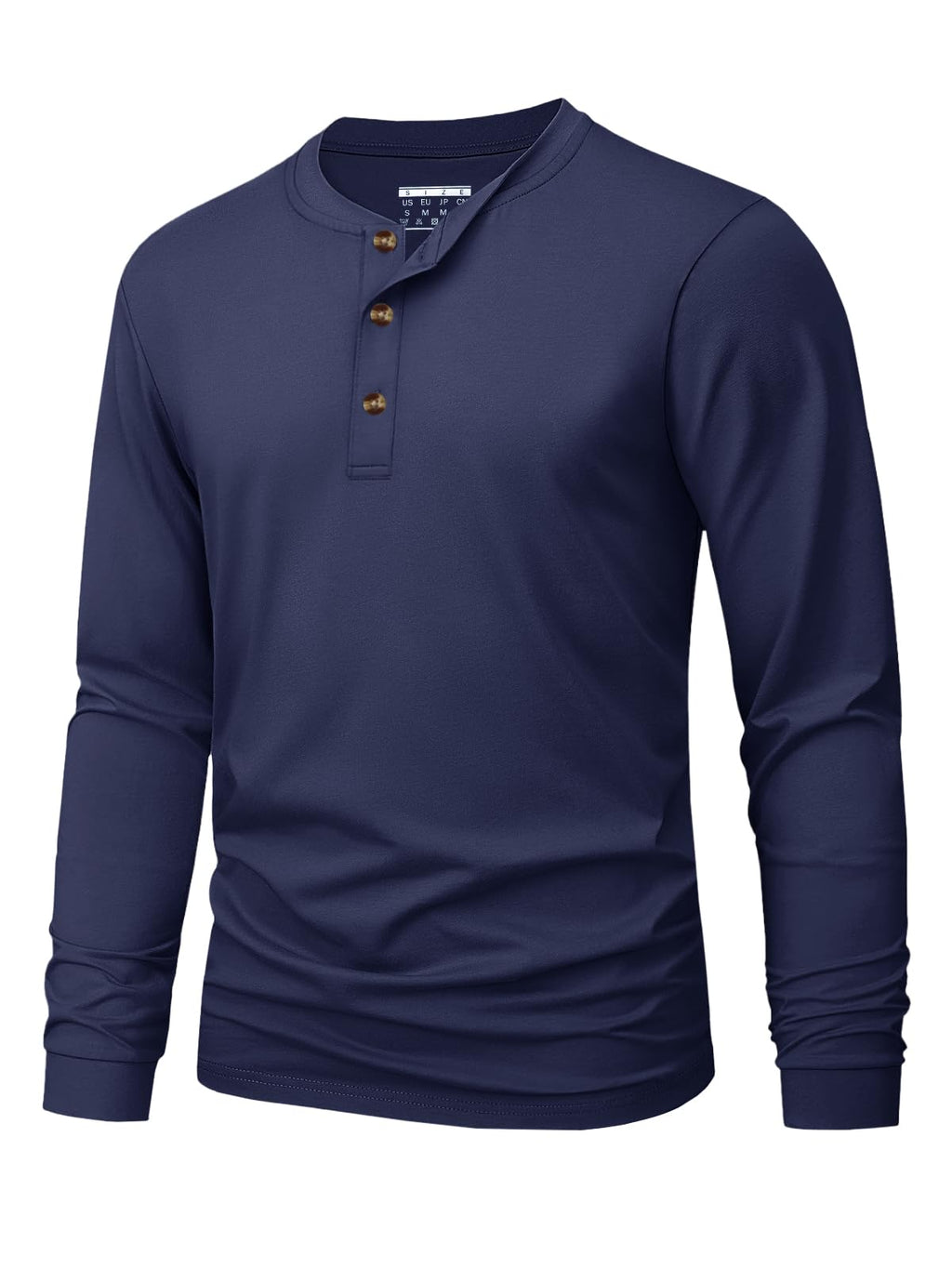 Men's Long Sleeve Henley Shirts Cotton 3-Button Spring Casual T-Shirts Solid Color Soft Basic Tops 2026