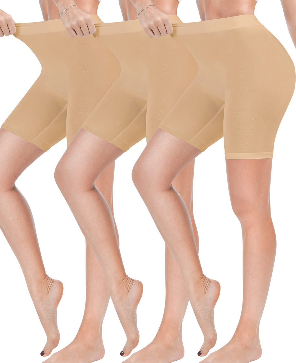 3 Pack Slip Shorts for Women Under Dress,Comfortable Smooth Yoga Shorts,Workout Biker Shorts