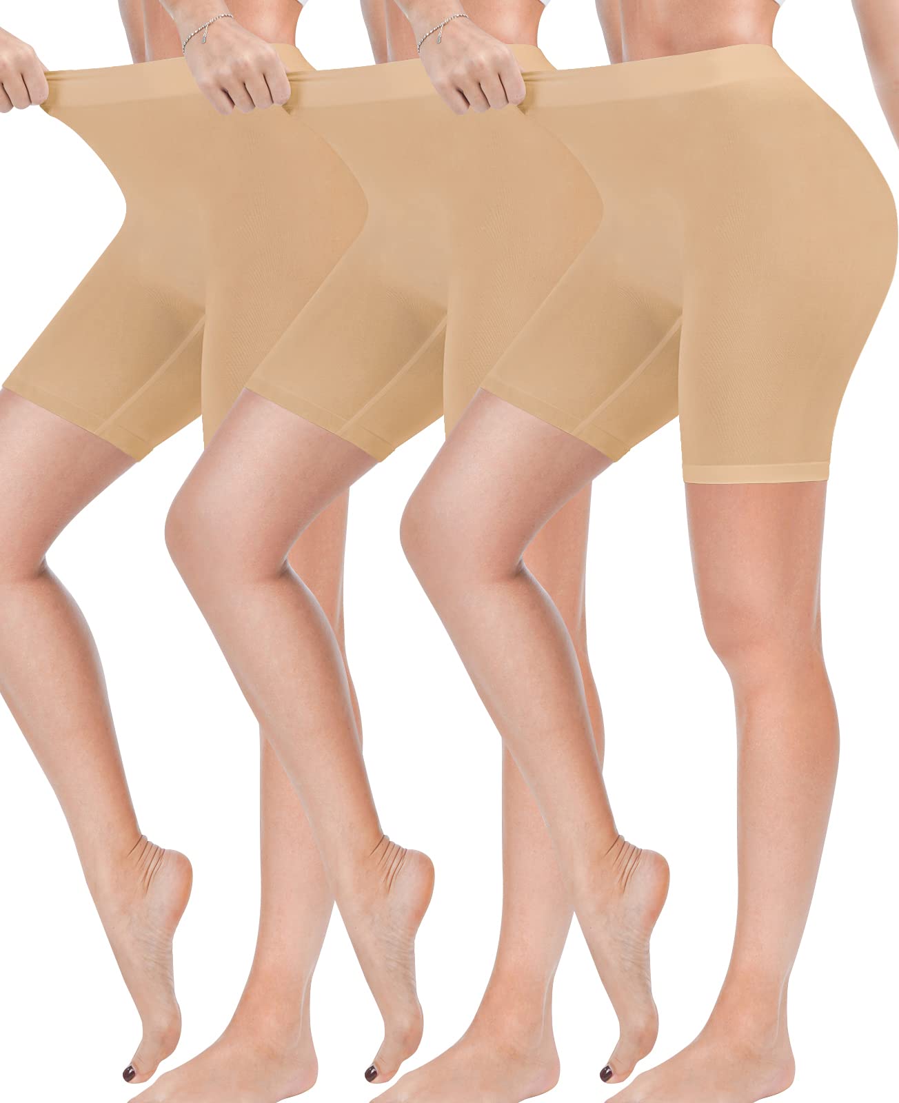 3 Pack Slip Shorts for Women Under Dress,Comfortable Smooth Yoga Shorts,Workout Biker Shorts