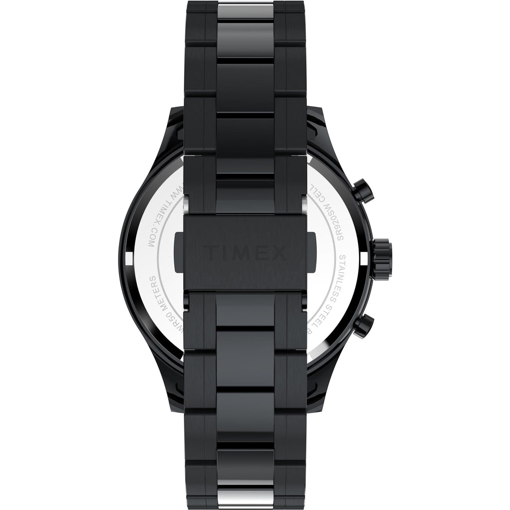 Men's Dress Chronograph 43mm Watch - Silver-Tone Bracelet Black Dial Silver-Tone Case