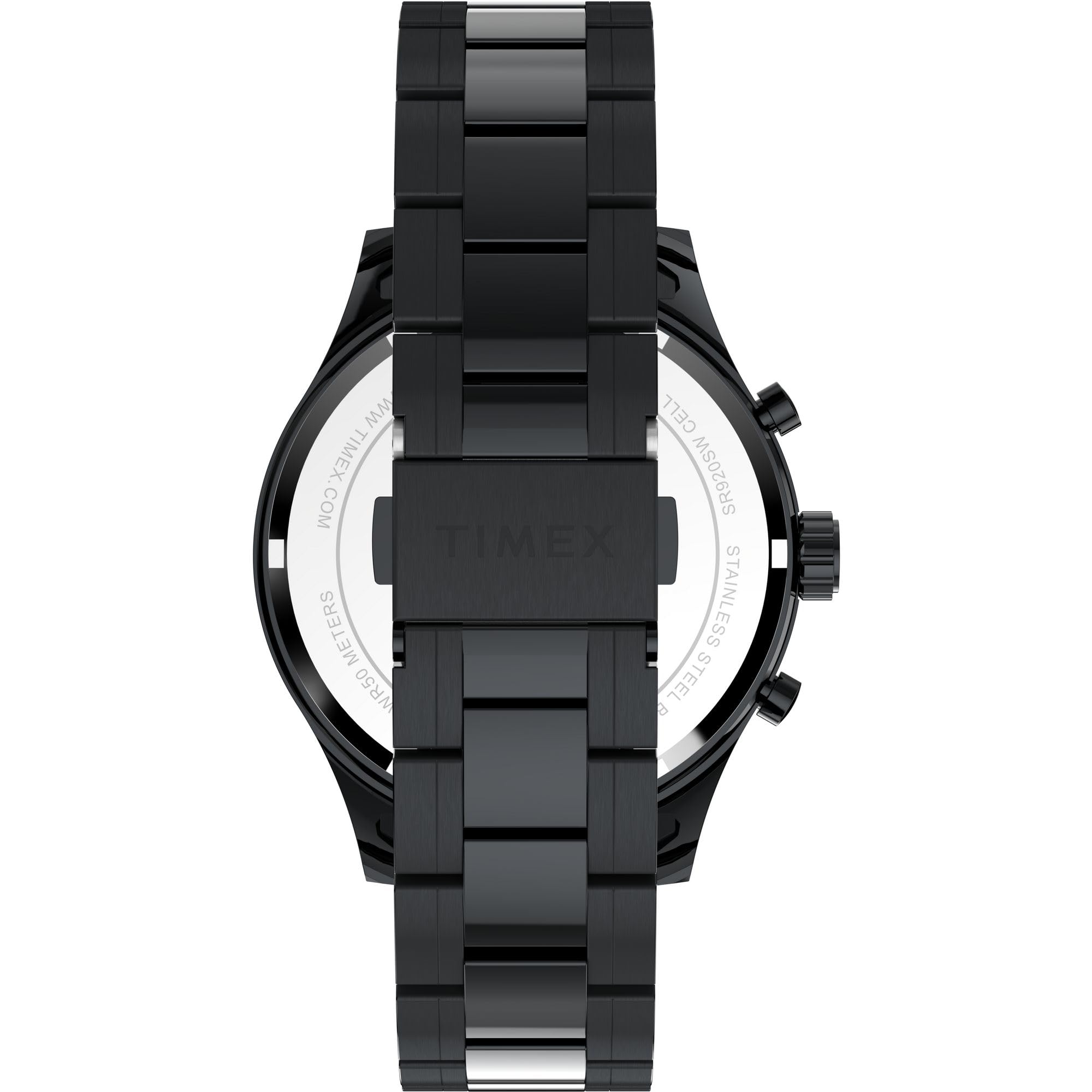 Men's Dress Chronograph 43mm Watch - Silver-Tone Bracelet Black Dial Silver-Tone Case