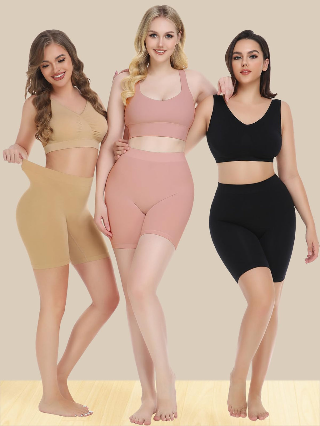 3 Pack Slip Shorts for Women Under Dress,Comfortable Smooth Yoga Shorts,Workout Biker Shorts