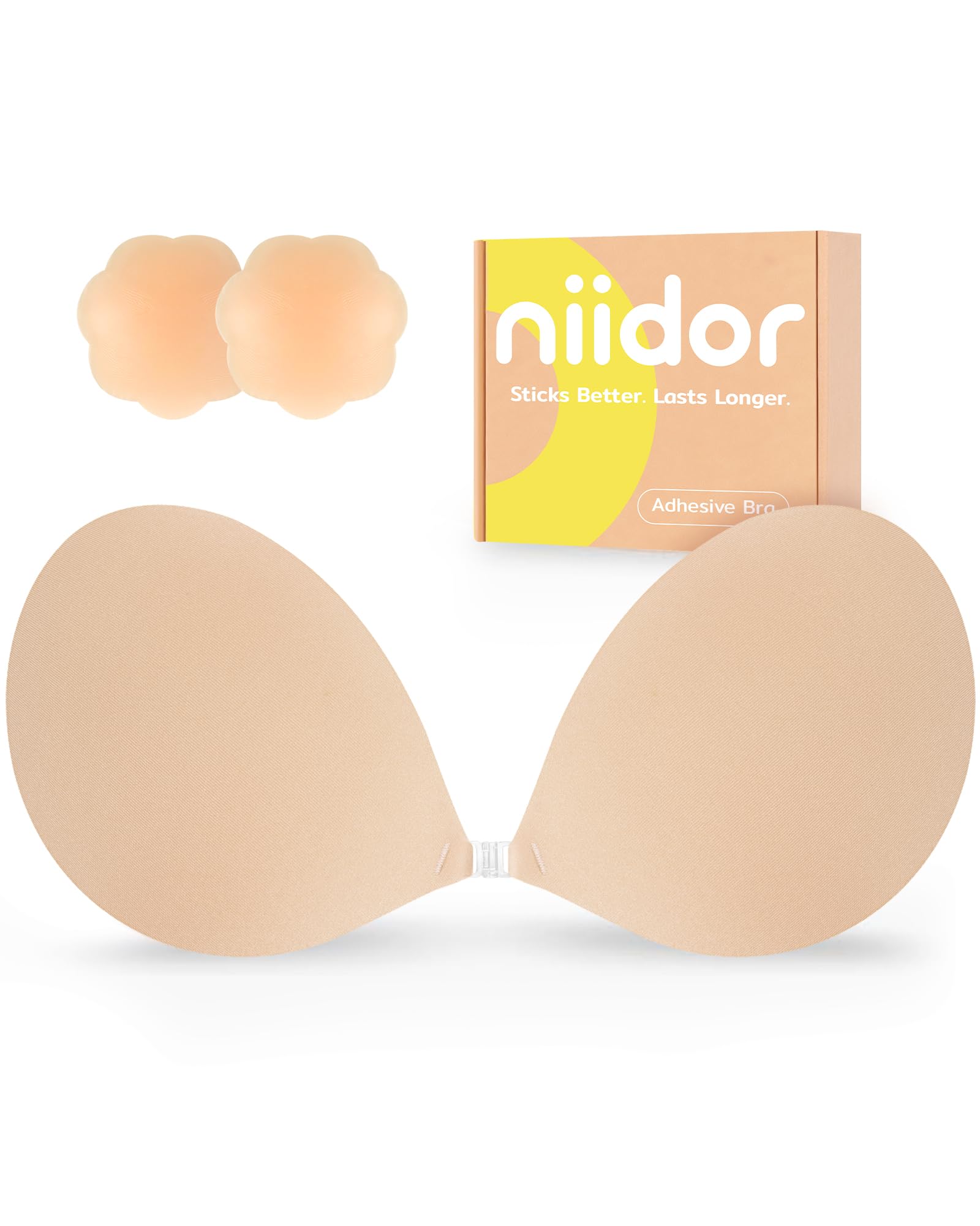 Adhesive Bra Strapless Ultra Sticky Invisible Push up Silicone Bra Multiple Colors Sizes Reusable for Backless Dress