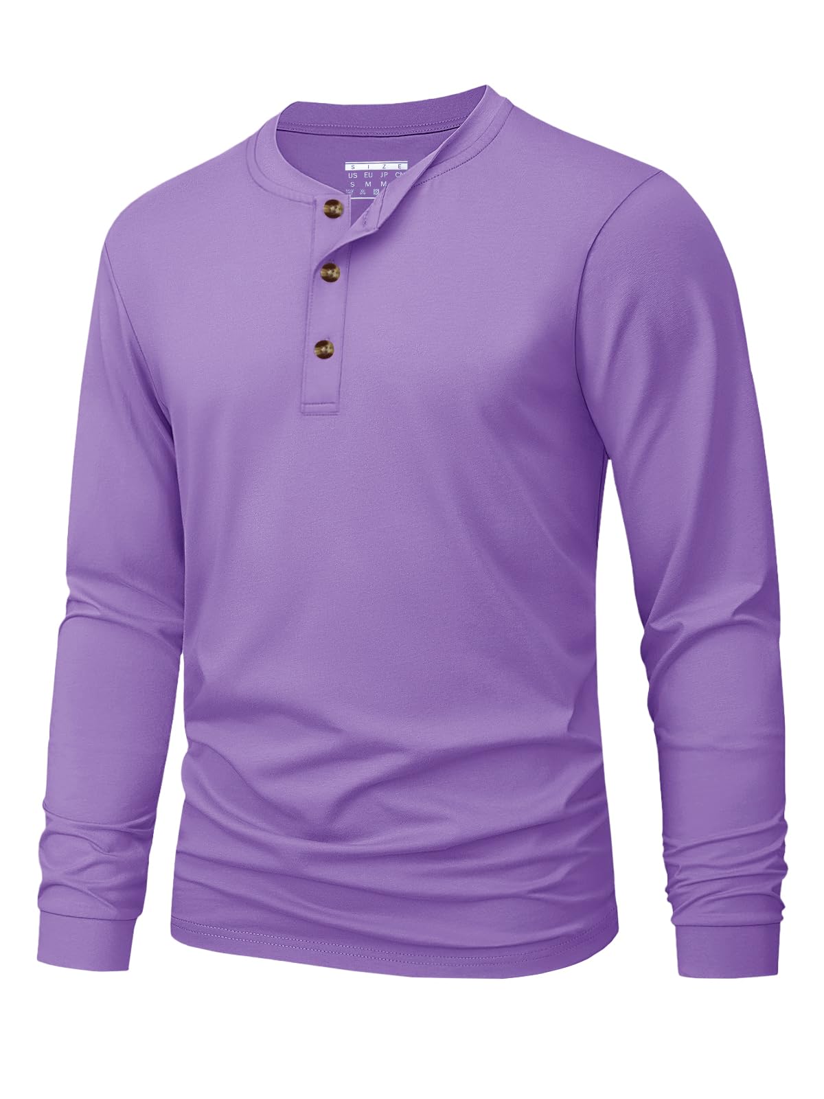 Men's Long Sleeve Henley Shirts Cotton 3-Button Spring Casual T-Shirts Solid Color Soft Basic Tops 2026
