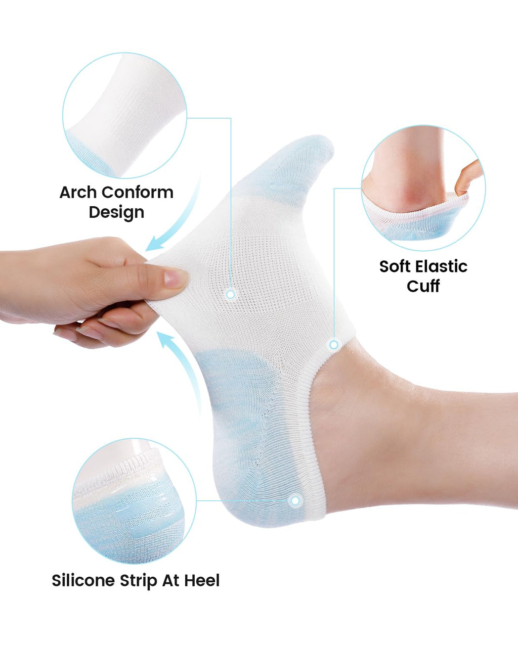 No Show Socks Women & Men Low Cut Ankle Short Anti-slid Athletic Running Casual Invisible Liner Socks