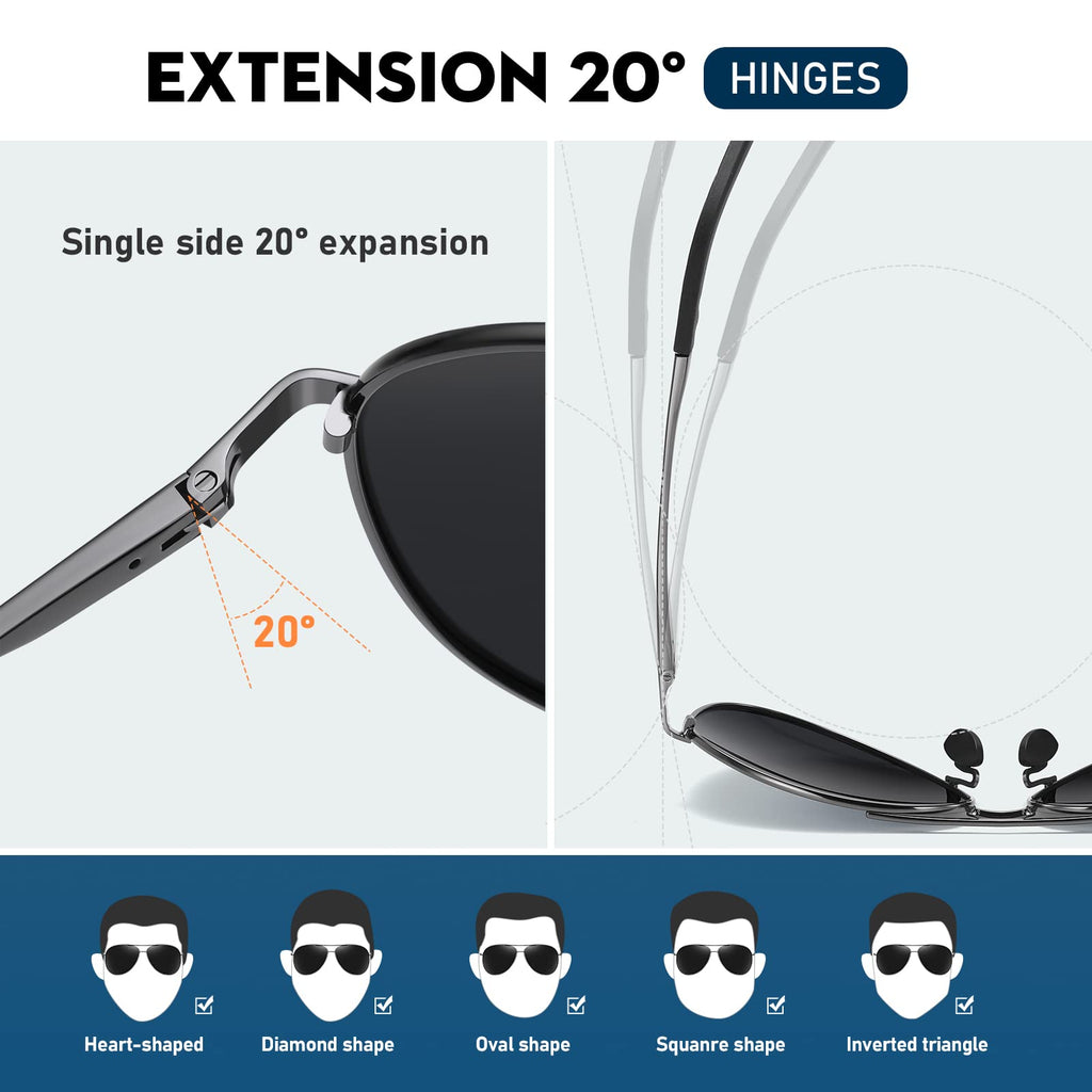 Sunglasses Men Polarized Aviator Sunglasses for Men Women Fishing Driving Sun glasses Metal Frame UV Protection