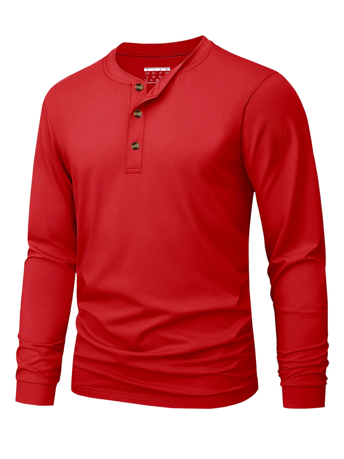 Men's Long Sleeve Henley Shirts Cotton 3-Button Spring Casual T-Shirts Solid Color Soft Basic Tops 2026