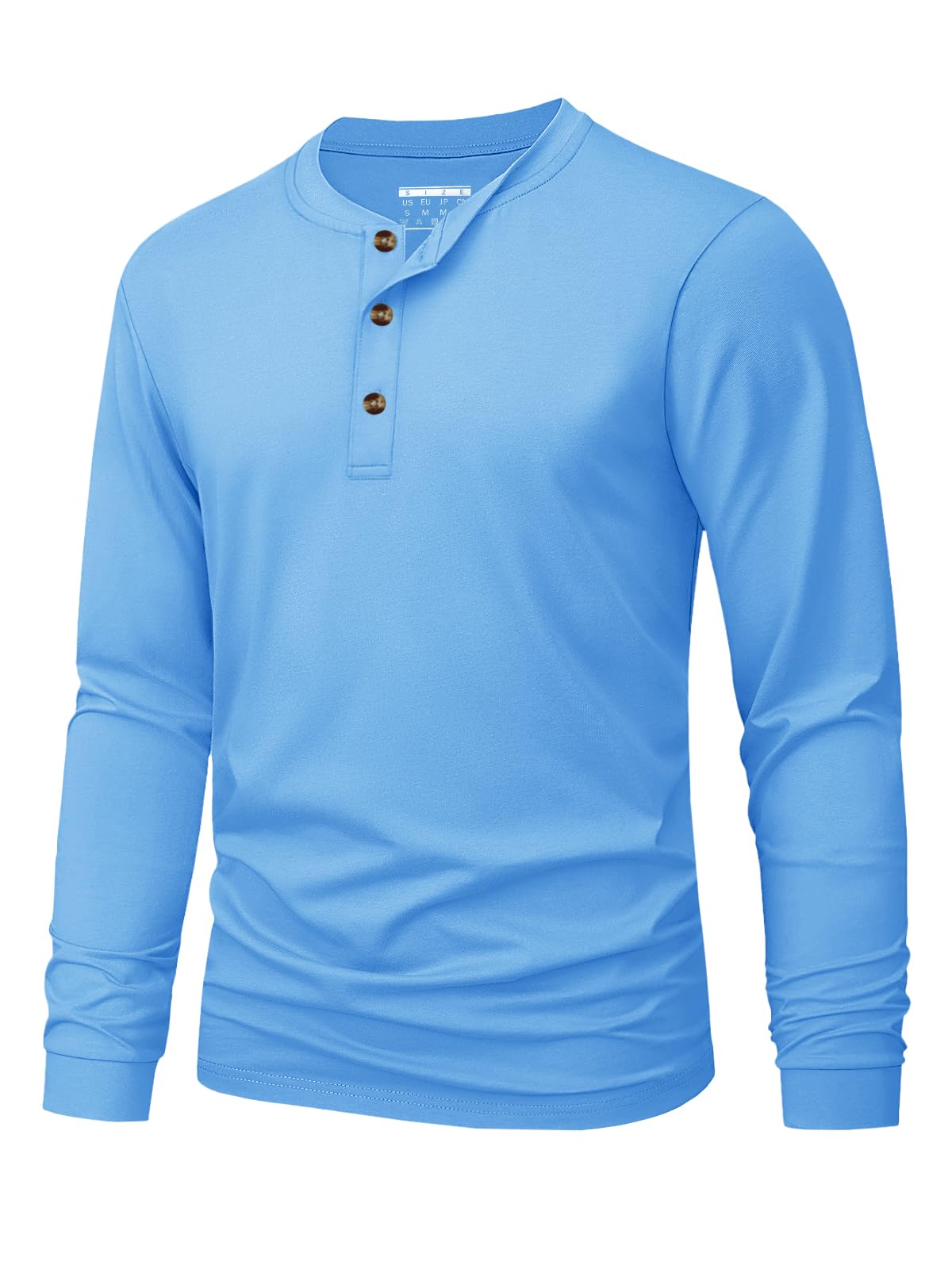 Men's Long Sleeve Henley Shirts Cotton 3-Button Spring Casual T-Shirts Solid Color Soft Basic Tops 2026