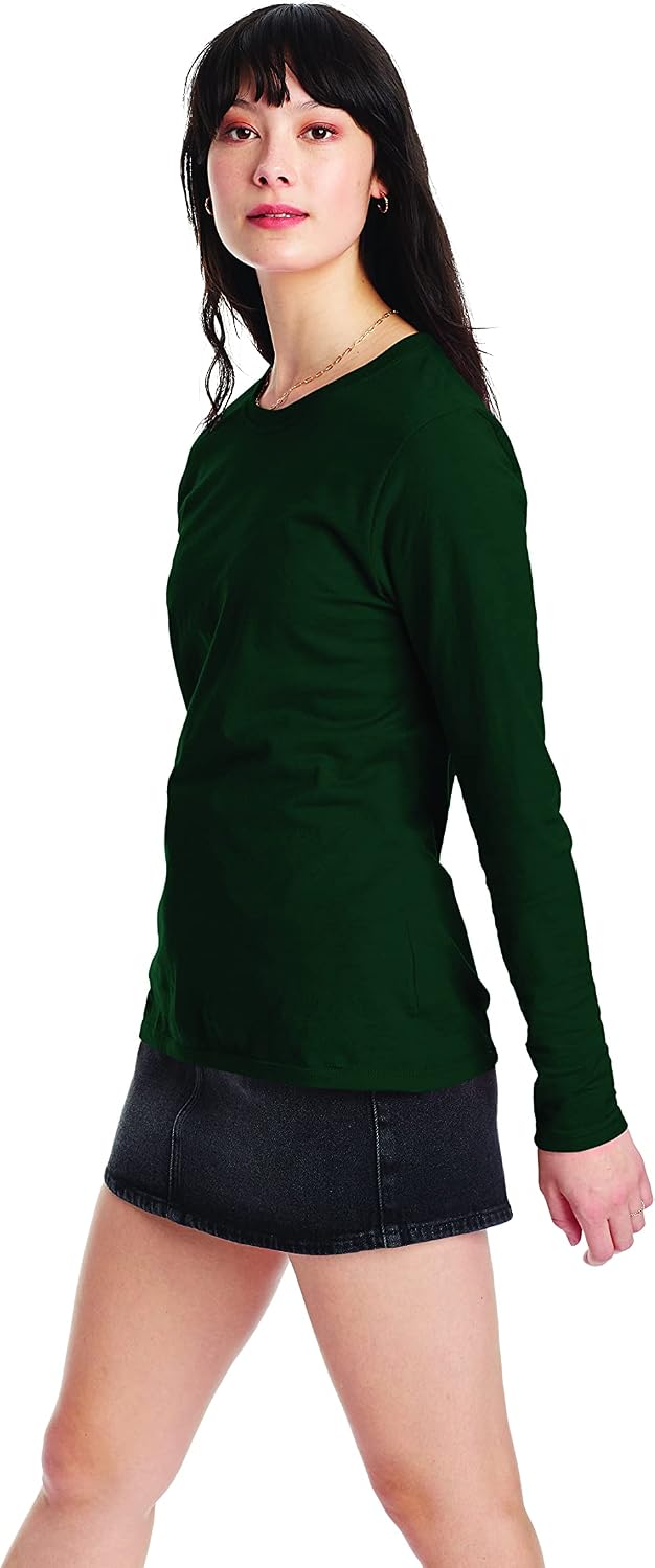 Women's Originals Long Sleeve Cotton T-Shirt, Lightweight Crewneck Tee, Modern Fit