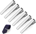 6 Pcs Tie Clips for Men, Classic Shiny & Glossy Tie Bar, Ideal for Father, Husband, Boyfriend, Business, Wedding, Tie Pins with Gift Box