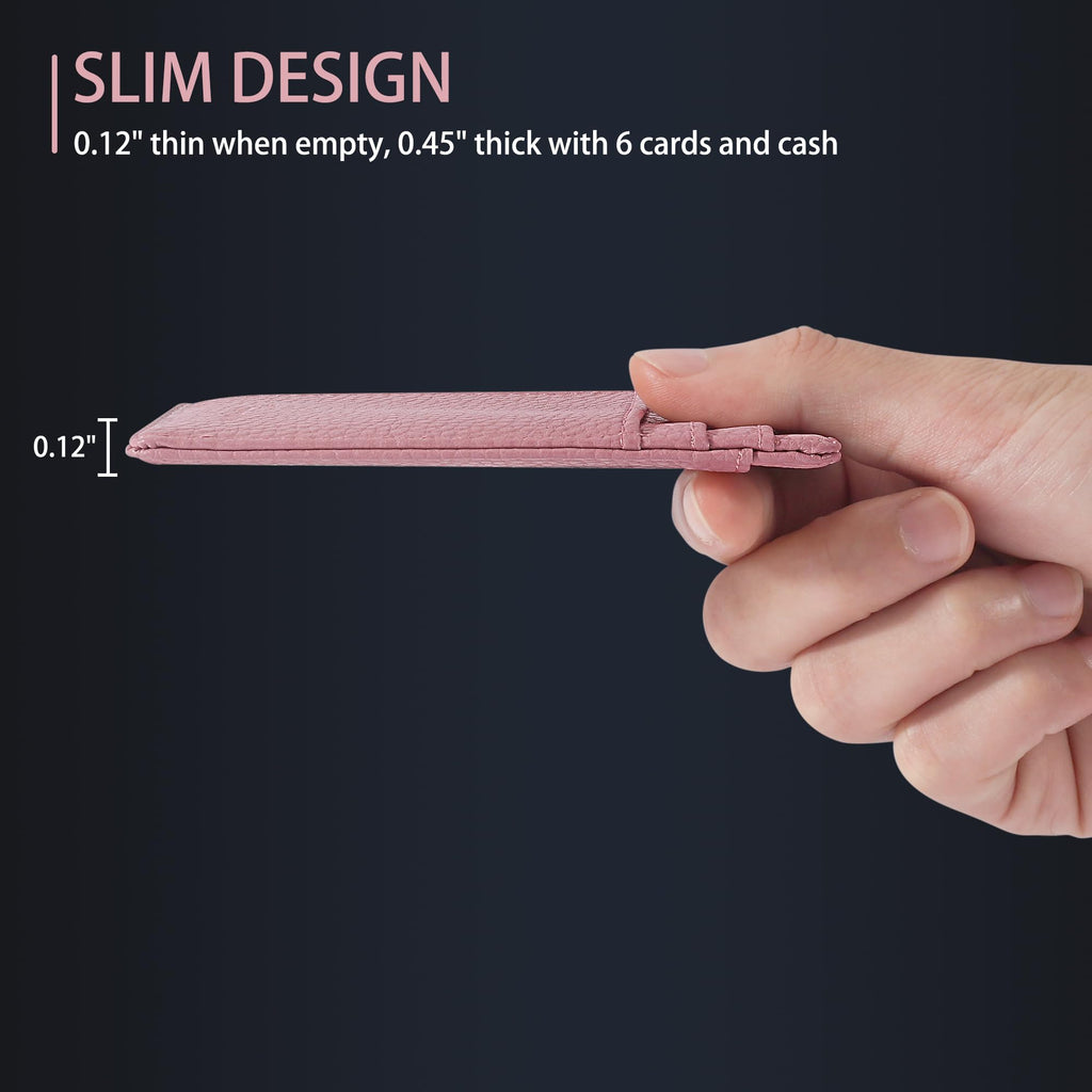 Slim Wallet Front Pocket Minimalist Leather RFID Blocking Medium Size