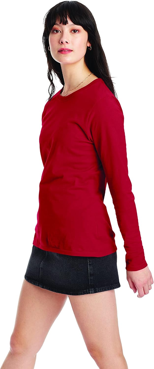 Women's Originals Long Sleeve Cotton T-Shirt, Lightweight Crewneck Tee, Modern Fit