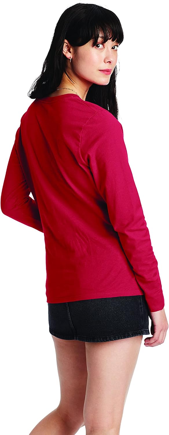 Women's Originals Long Sleeve Cotton T-Shirt, Lightweight Crewneck Tee, Modern Fit