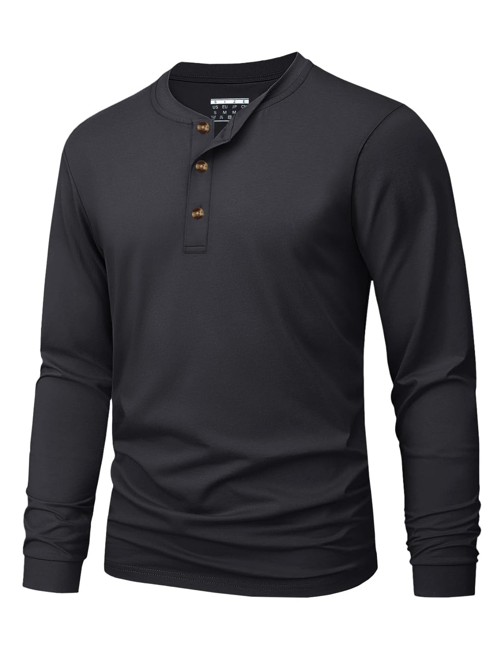 Men's Long Sleeve Henley Shirts Cotton 3-Button Spring Casual T-Shirts Solid Color Soft Basic Tops 2026