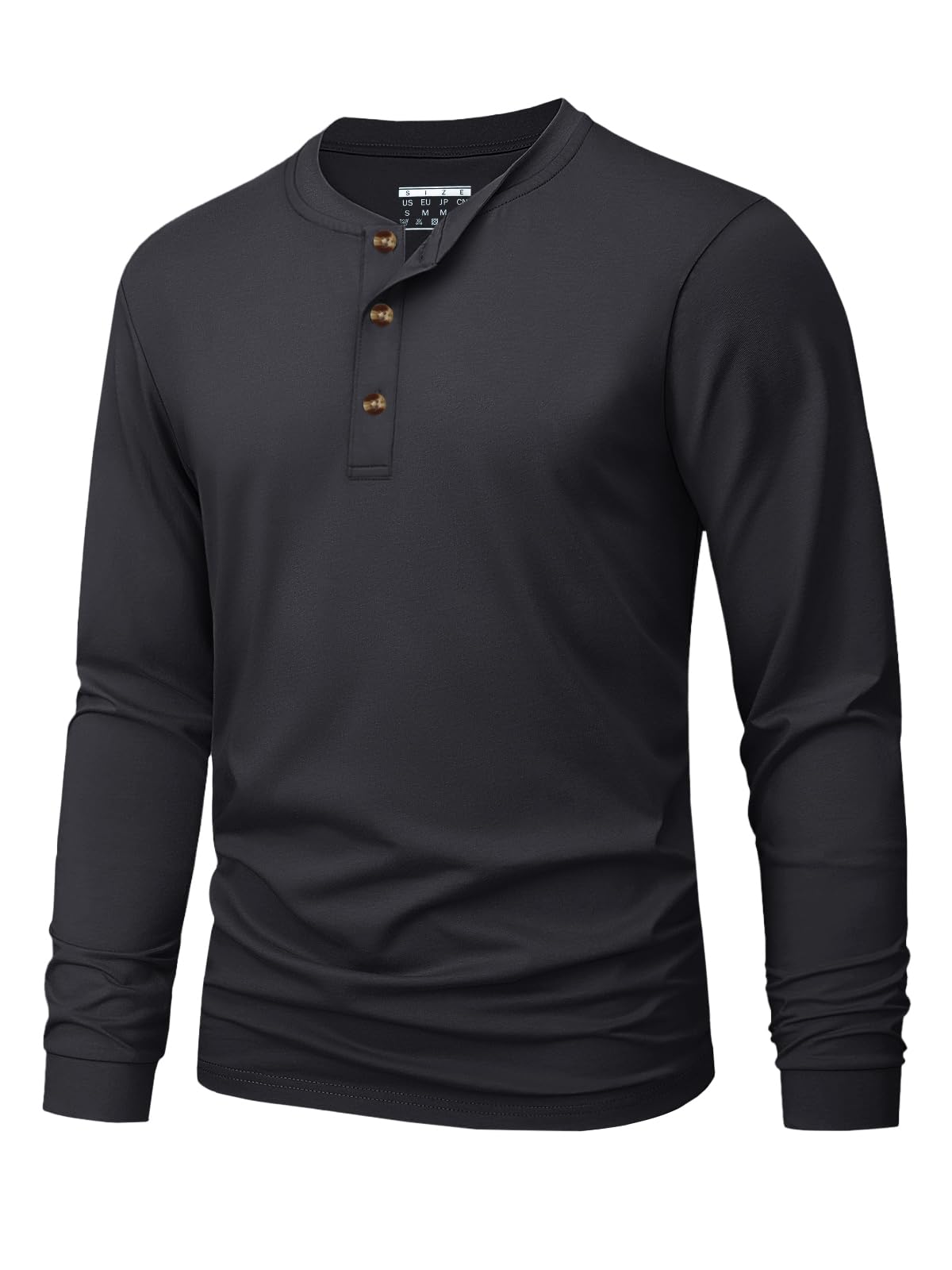 Men's Long Sleeve Henley Shirts Cotton 3-Button Spring Casual T-Shirts Solid Color Soft Basic Tops 2026
