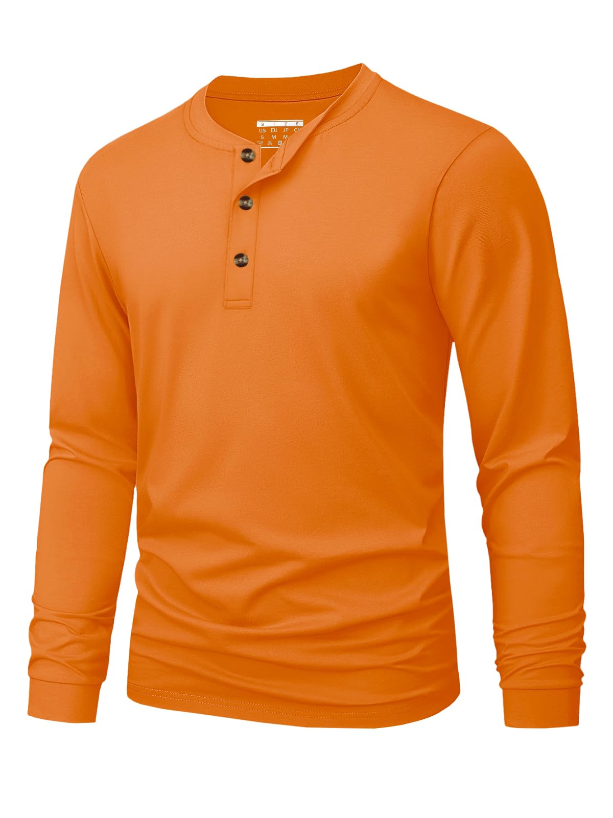 Men's Long Sleeve Henley Shirts Cotton 3-Button Spring Casual T-Shirts Solid Color Soft Basic Tops 2026
