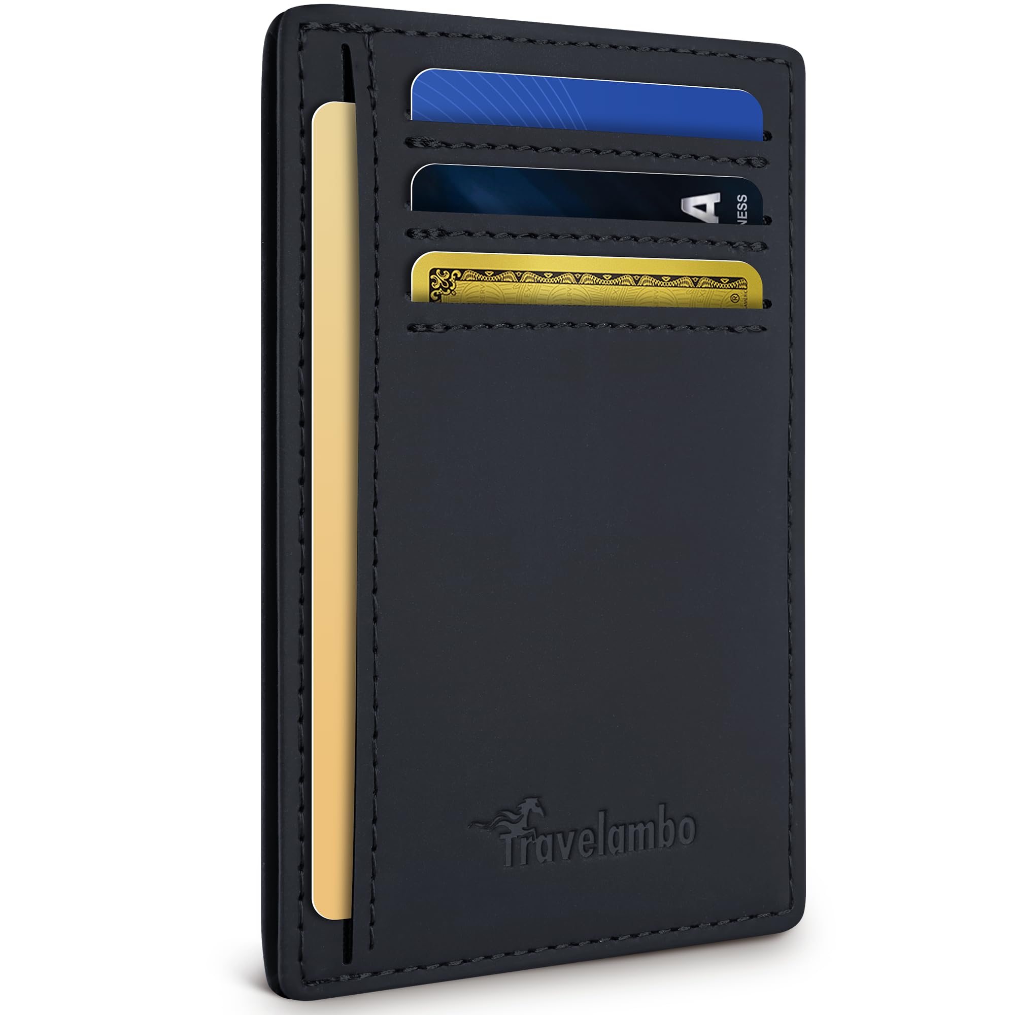 Slim Wallet Front Pocket Minimalist Leather RFID Blocking Medium Size