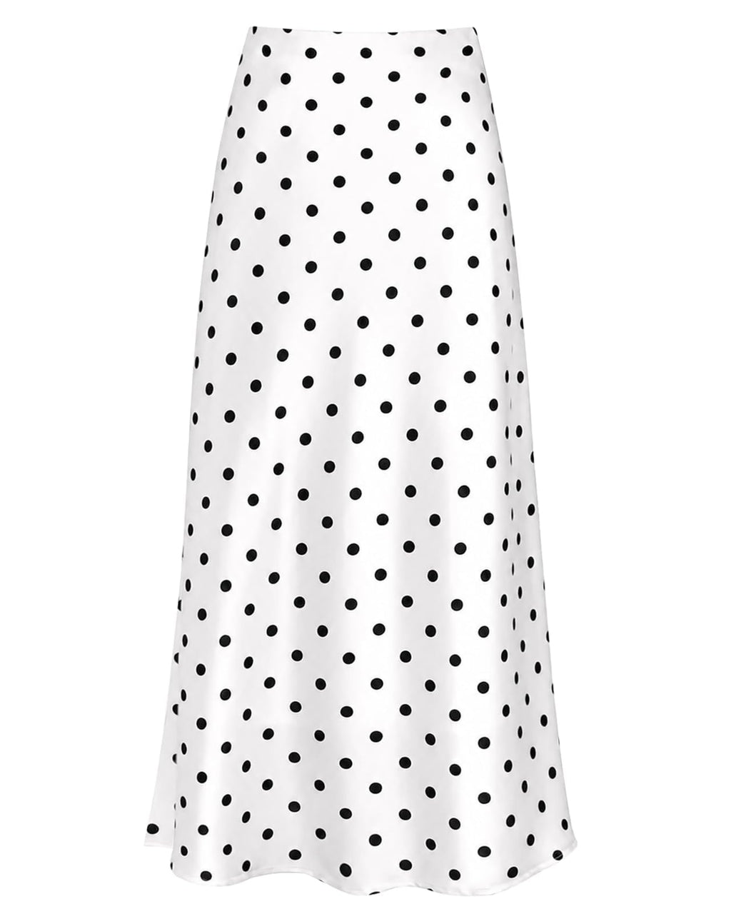 Women's Satin High Waisted Maxi Skirts Hidden Elasticized Waistband A Line Long Skirt