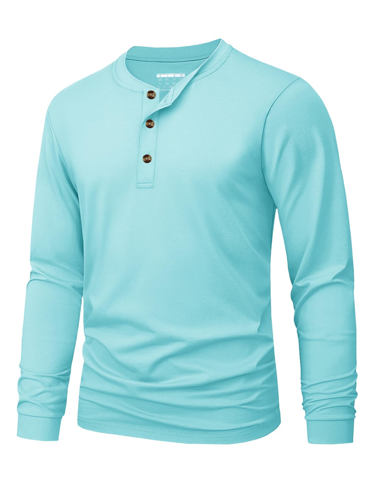 Men's Long Sleeve Henley Shirts Cotton 3-Button Spring Casual T-Shirts Solid Color Soft Basic Tops 2026