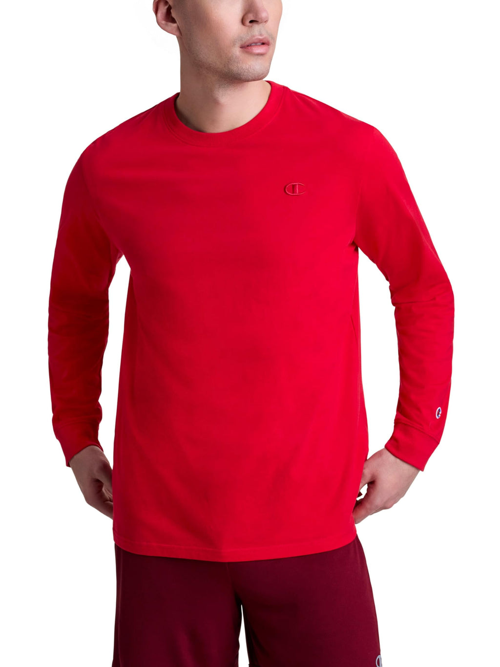 Men's Classic Long Sleeve T-Shirt, Standard Fit, Script & C Logo, Available in Regular and Big & Tall