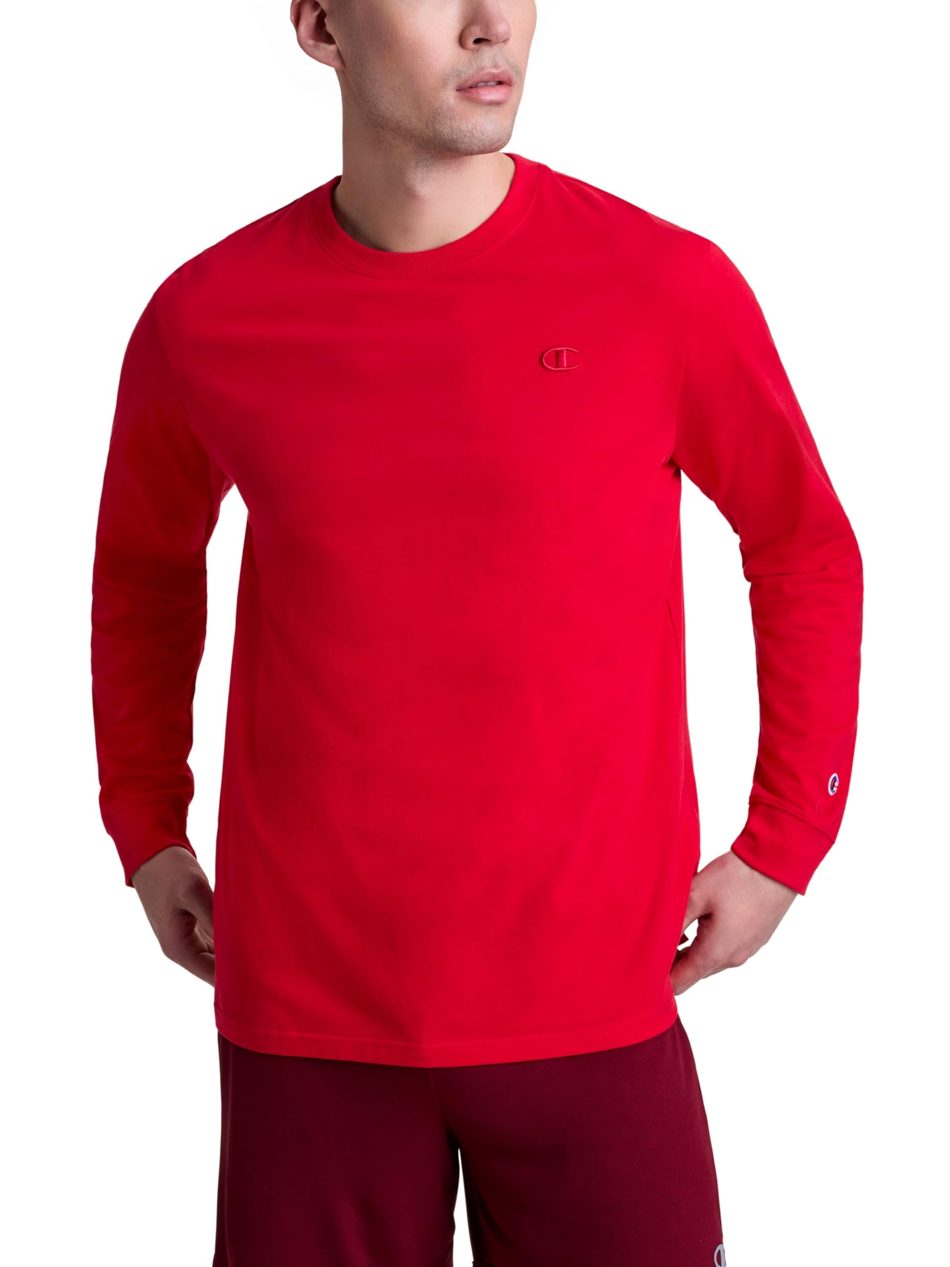 Men's Classic Long Sleeve T-Shirt, Standard Fit, Script & C Logo, Available in Regular and Big & Tall