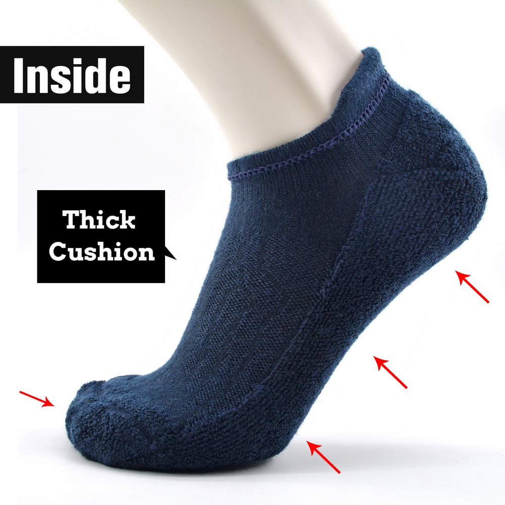 Merino Wool Compression Support Ankle Running Hiking Socks for Men Women, Soft Thick Cushion Tab Socks 3/6 Pairs