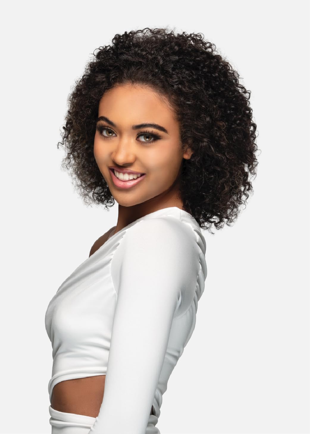 Jerry Curl 12 inch 100% Unprocessed Virgin Remi Half Wig, BLACK ROSE, 3 in 1 - Half Wig, Ponytail, Head Band included, Drawstring Cap Combs, Glueless Fast Install, 12 inch (Natural)
