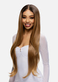 13X6 HD Lacefrontal Wig, Preplucked Hairline, Natural Baby Hair, Free parting, Heat Safe Synthetic Women, Natural Look, Long Straight with Layered Ends Wig (1B Off Black)