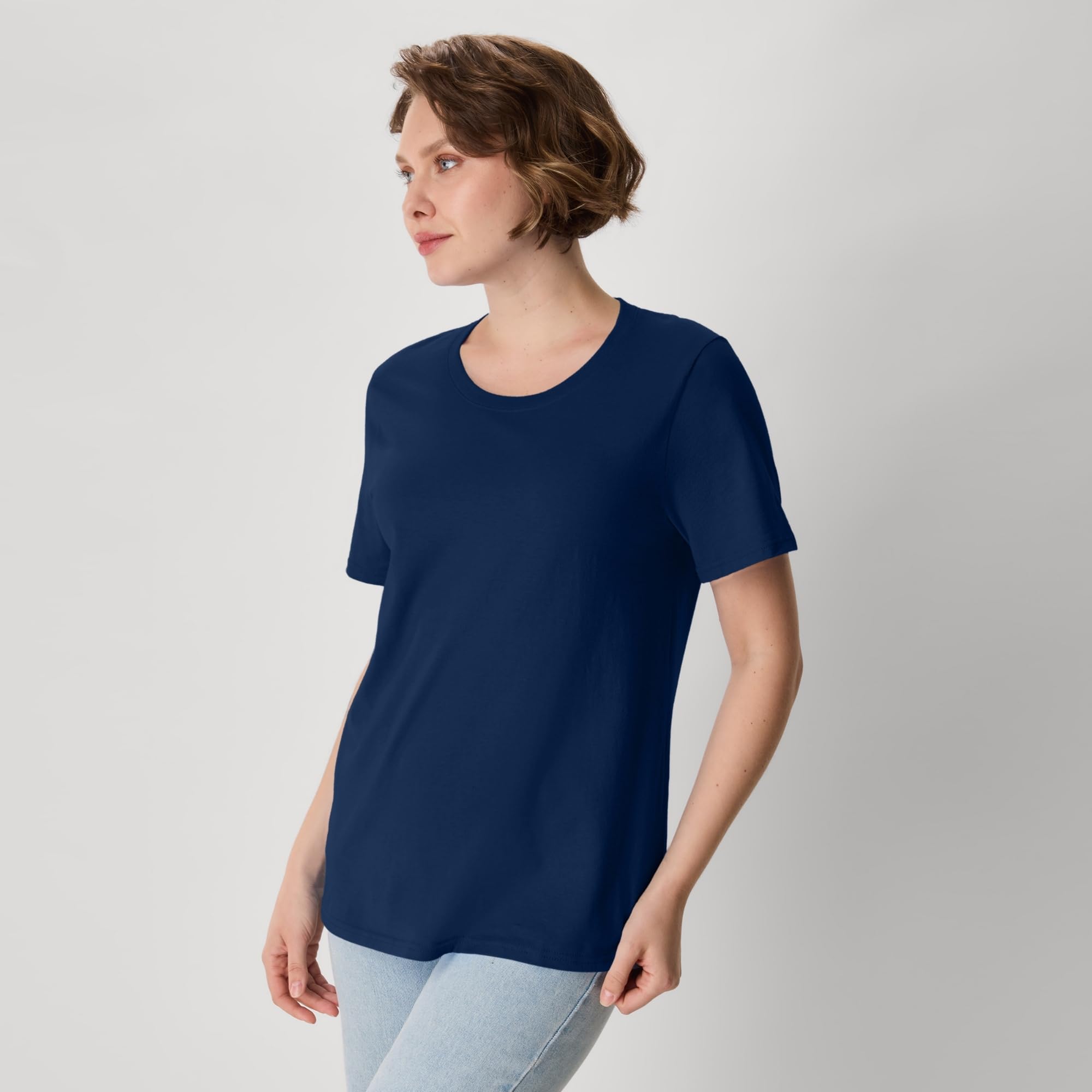 Women's Perfect-T Crewneck T-Shirt, Lightweight Cotton Short Sleeve Tee for Women