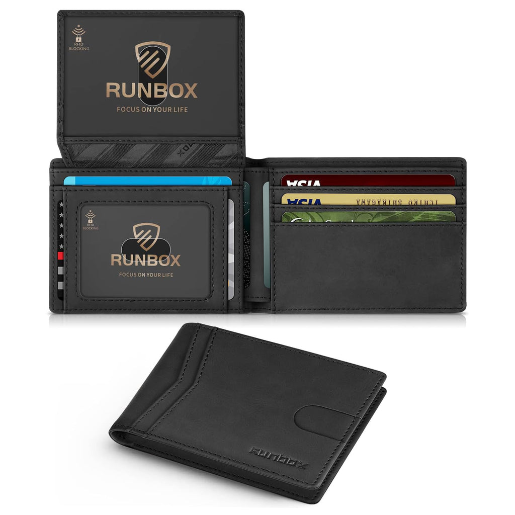 Wallet for Men -Slim Rfid Leather Mens Bifold Novelty Wallets 2 ID Window With Gift Box Men's Accessories | Slim