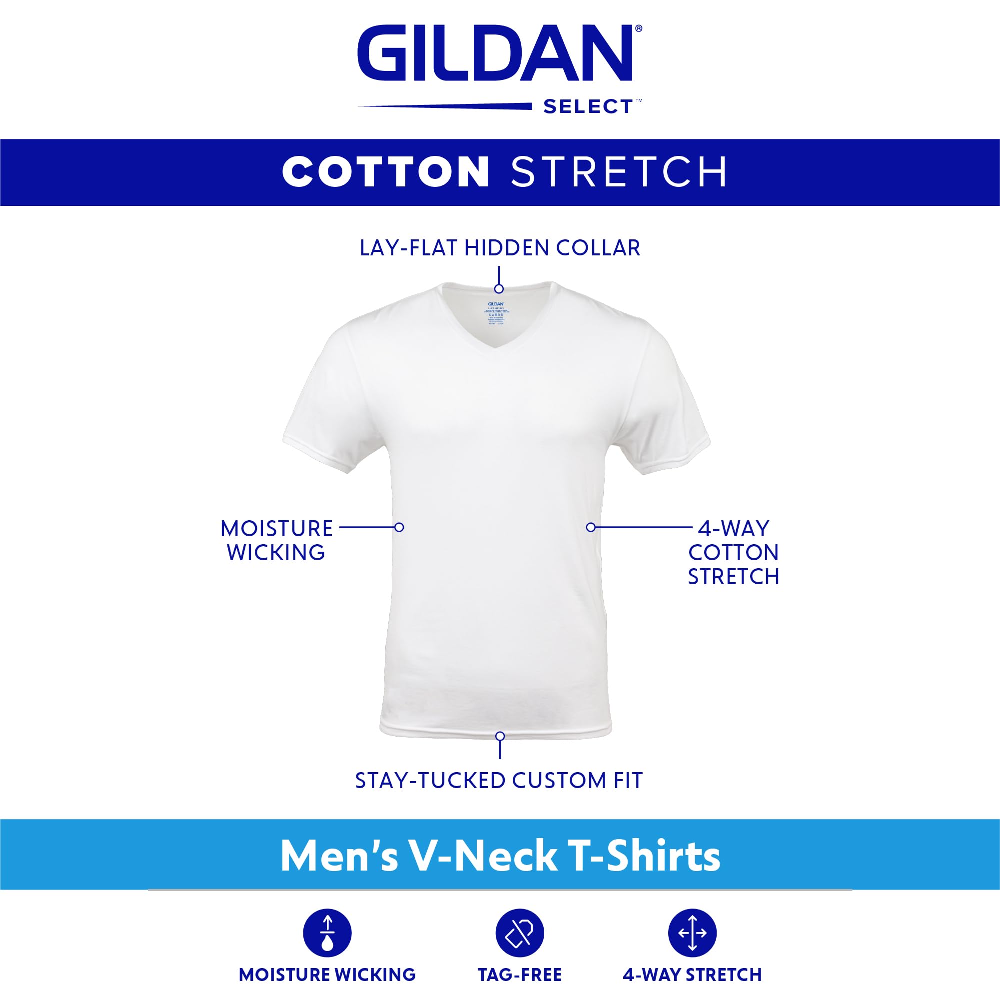 Men's Cotton Stretch T-Shirts, Multipack