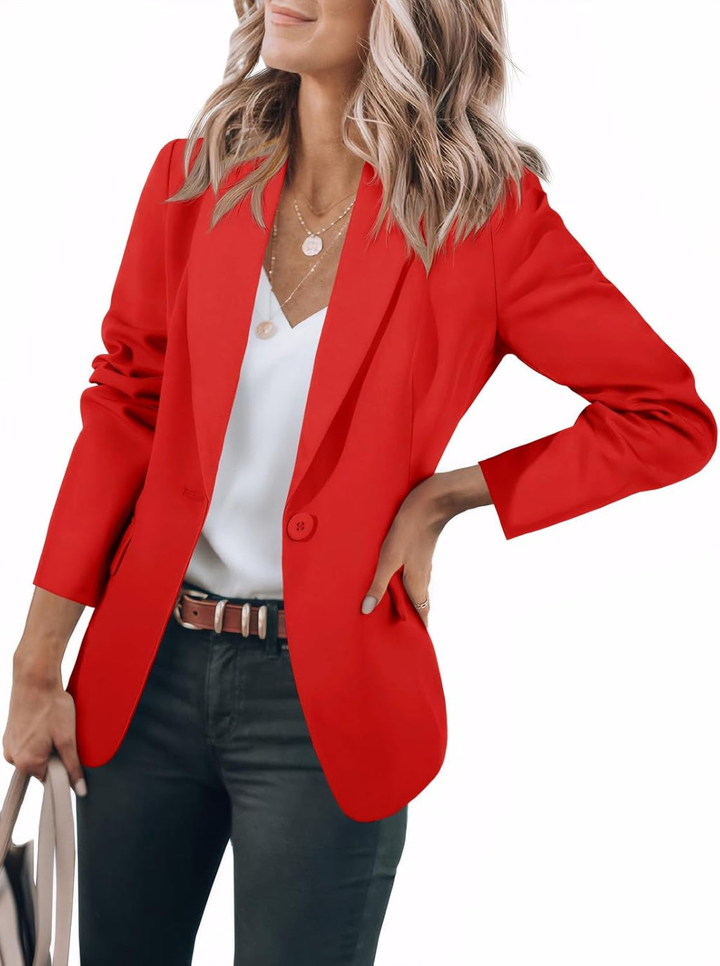 Womens Casual Blazers Open Front Long Sleeve Work Office Suit Jackets Blazer