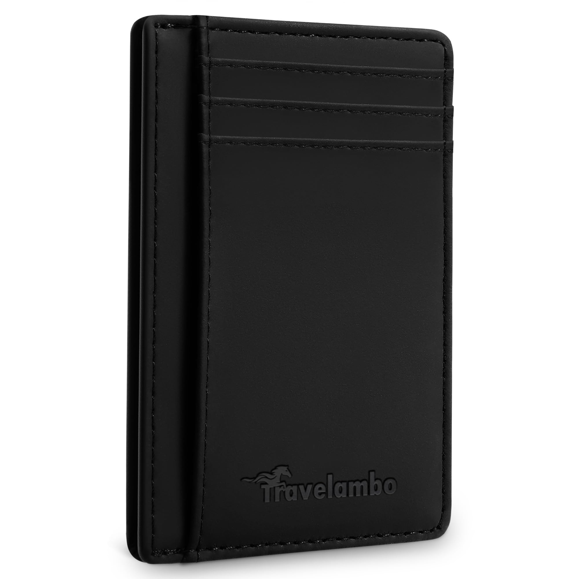 Slim Wallet Front Pocket Minimalist Leather RFID Blocking Medium Size