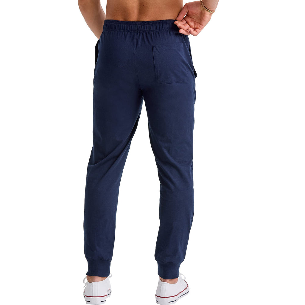 Men's Lightweight Cotton Jersey Cuffed Jogger Sweatpants with Drawstring and Pockets - 30.5"