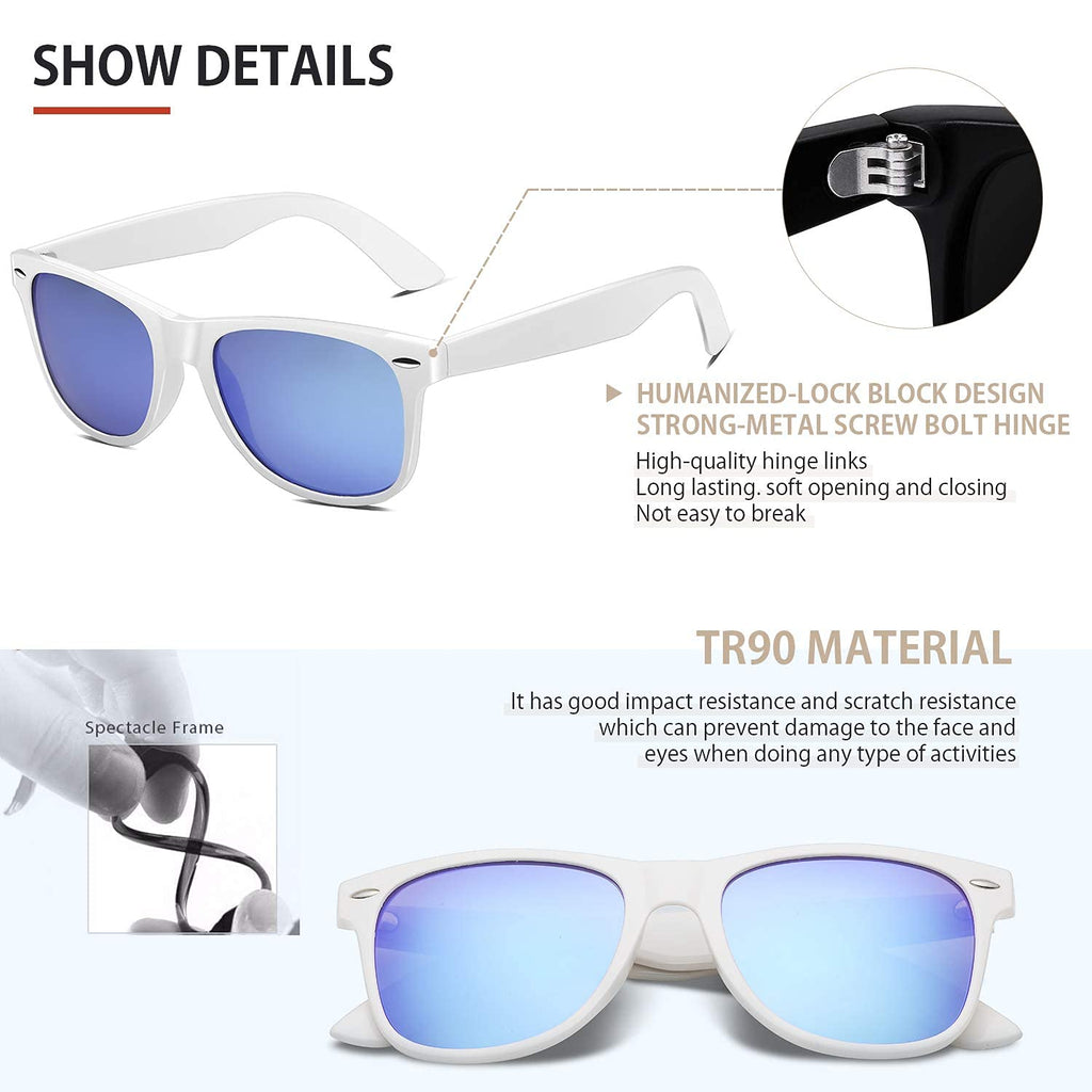 Sunglasses Men Polarized Sunglasses for Mens and Womens,Black Retro Sun Glasses Driving Fishing UV Protection