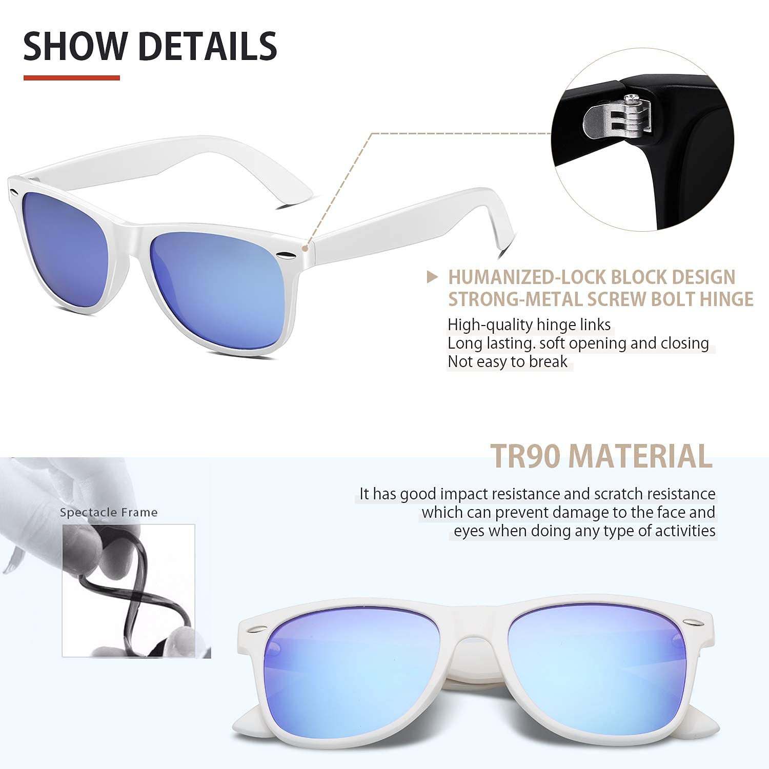 Sunglasses Men Polarized Sunglasses for Mens and Womens,Black Retro Sun Glasses Driving Fishing UV Protection