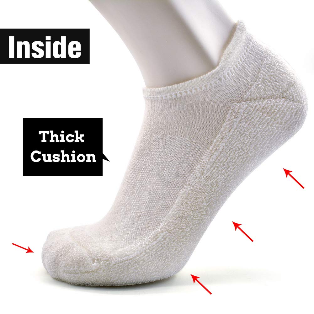 Merino Wool Compression Support Ankle Running Hiking Socks for Men Women, Soft Thick Cushion Tab Socks 3/6 Pairs