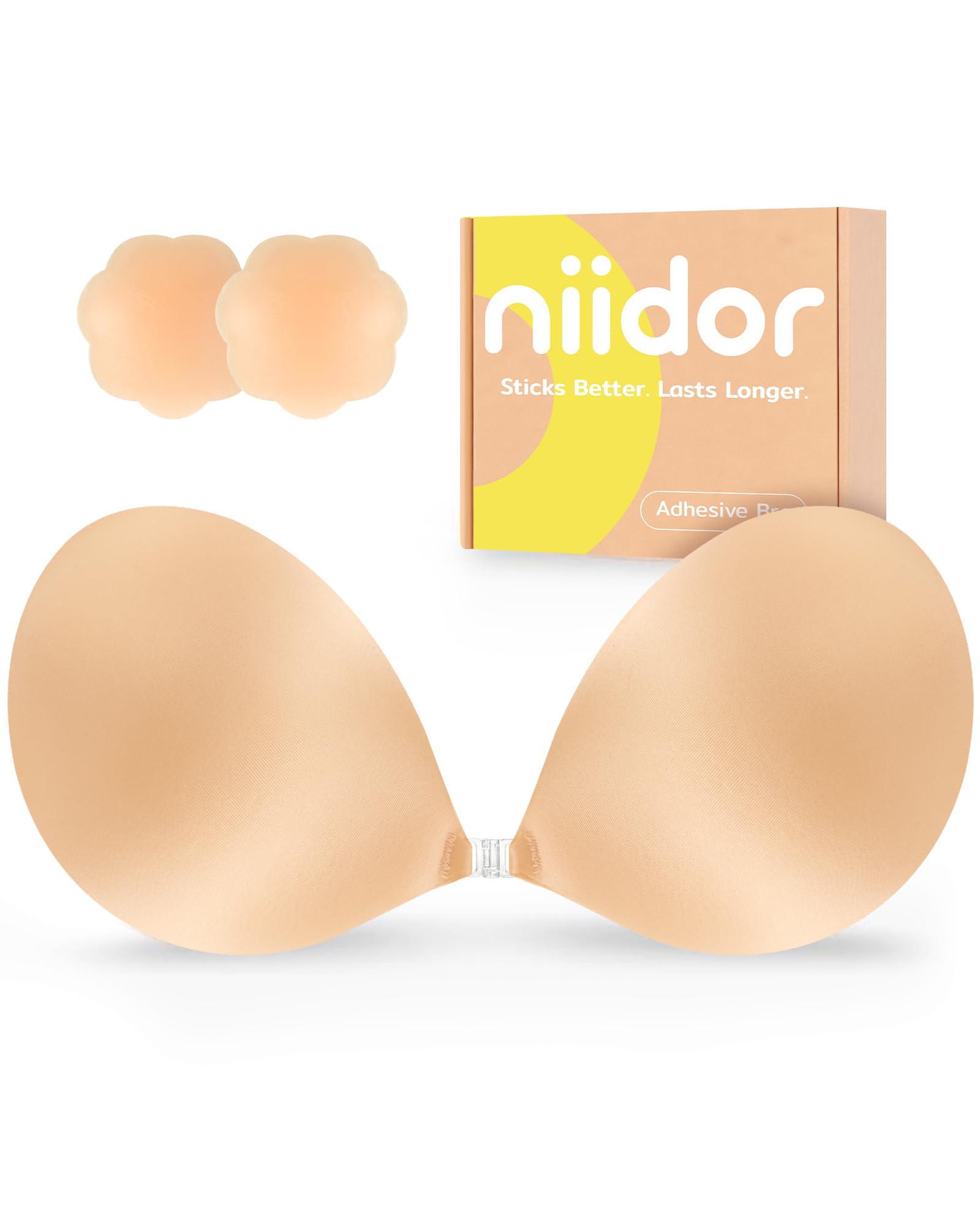 Adhesive Bra Strapless Ultra Sticky Invisible Push up Silicone Bra Multiple Colors Sizes Reusable for Backless Dress