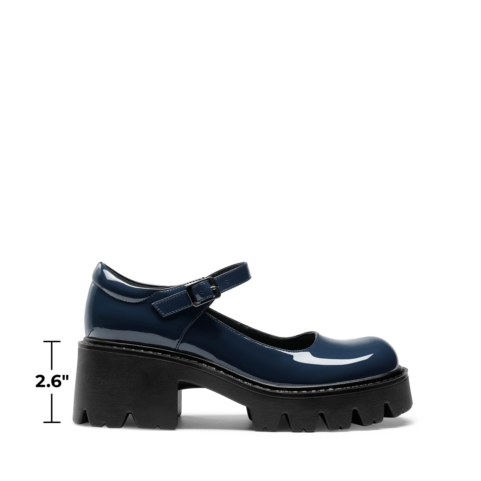 DREAM PAIRS Women's Mary Janes Shoes Platform Dress Low Heel Chunky Pumps Round Toe Ankle Strap Pumps Shoes Oxfords Esther
