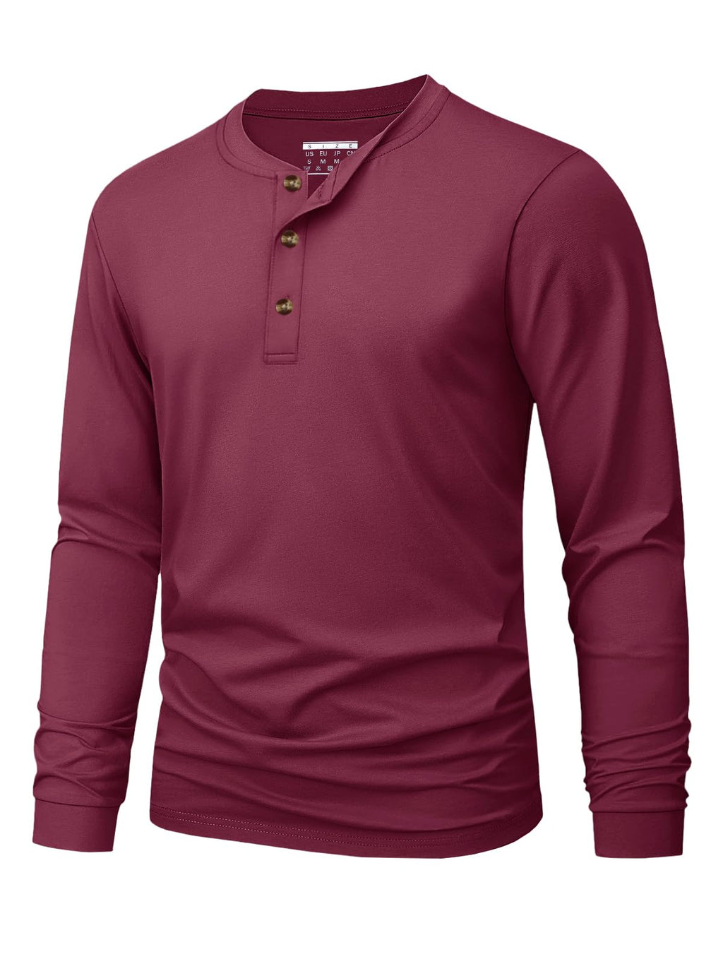 Men's Long Sleeve Henley Shirts Cotton 3-Button Spring Casual T-Shirts Solid Color Soft Basic Tops 2026