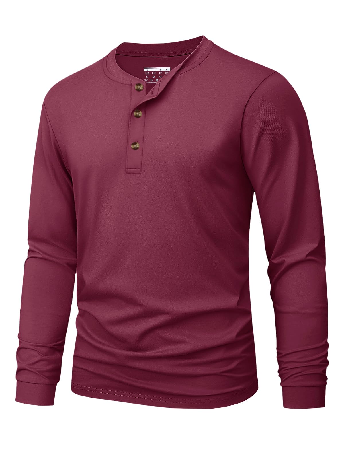 Men's Long Sleeve Henley Shirts Cotton 3-Button Spring Casual T-Shirts Solid Color Soft Basic Tops 2026