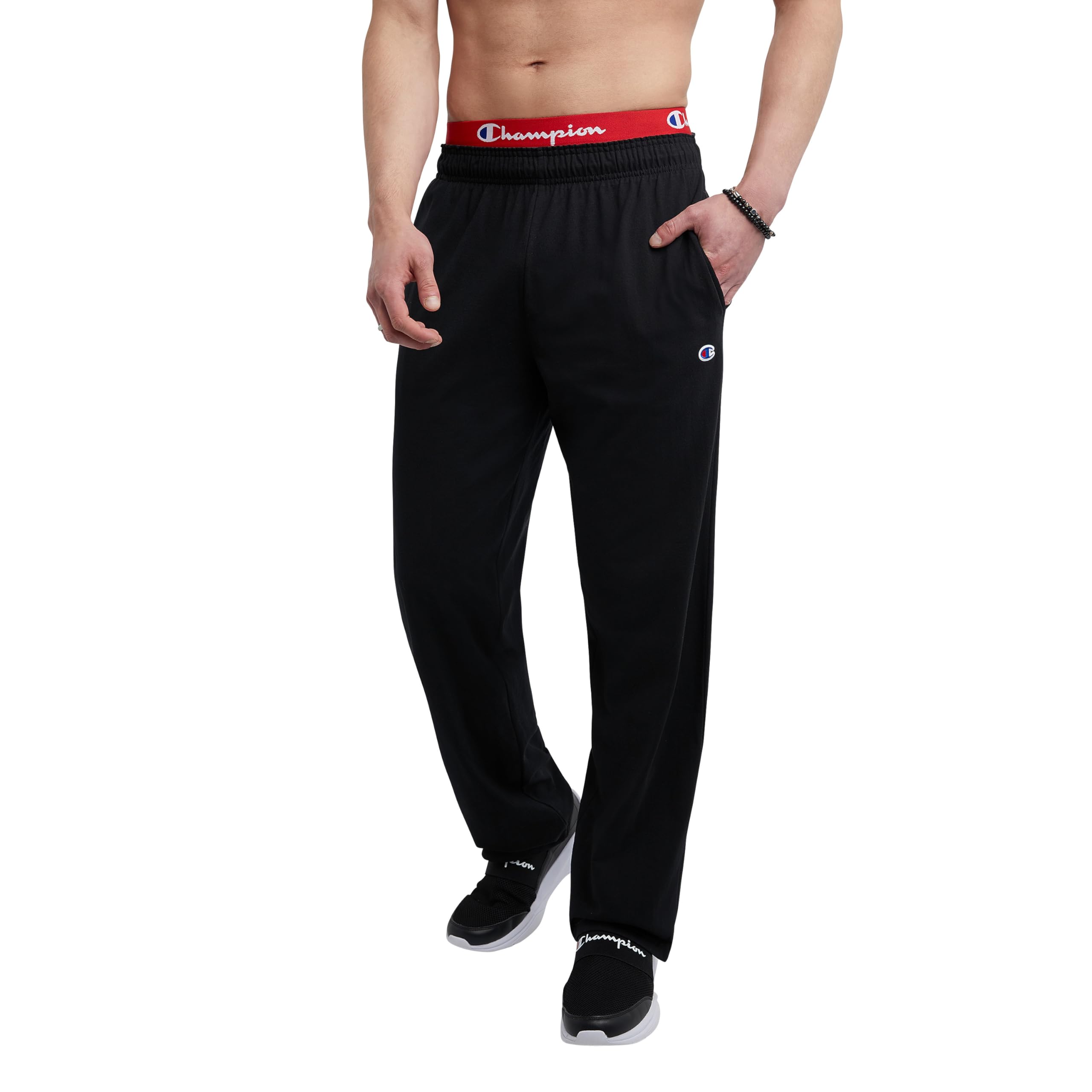 Champion Men's Open-Bottom Lounge Pants, Standard Fit, Lightweight, Available in Regular and Big & Tall