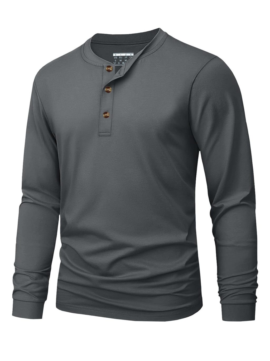 Men's Long Sleeve Henley Shirts Cotton 3-Button Spring Casual T-Shirts Solid Color Soft Basic Tops 2026