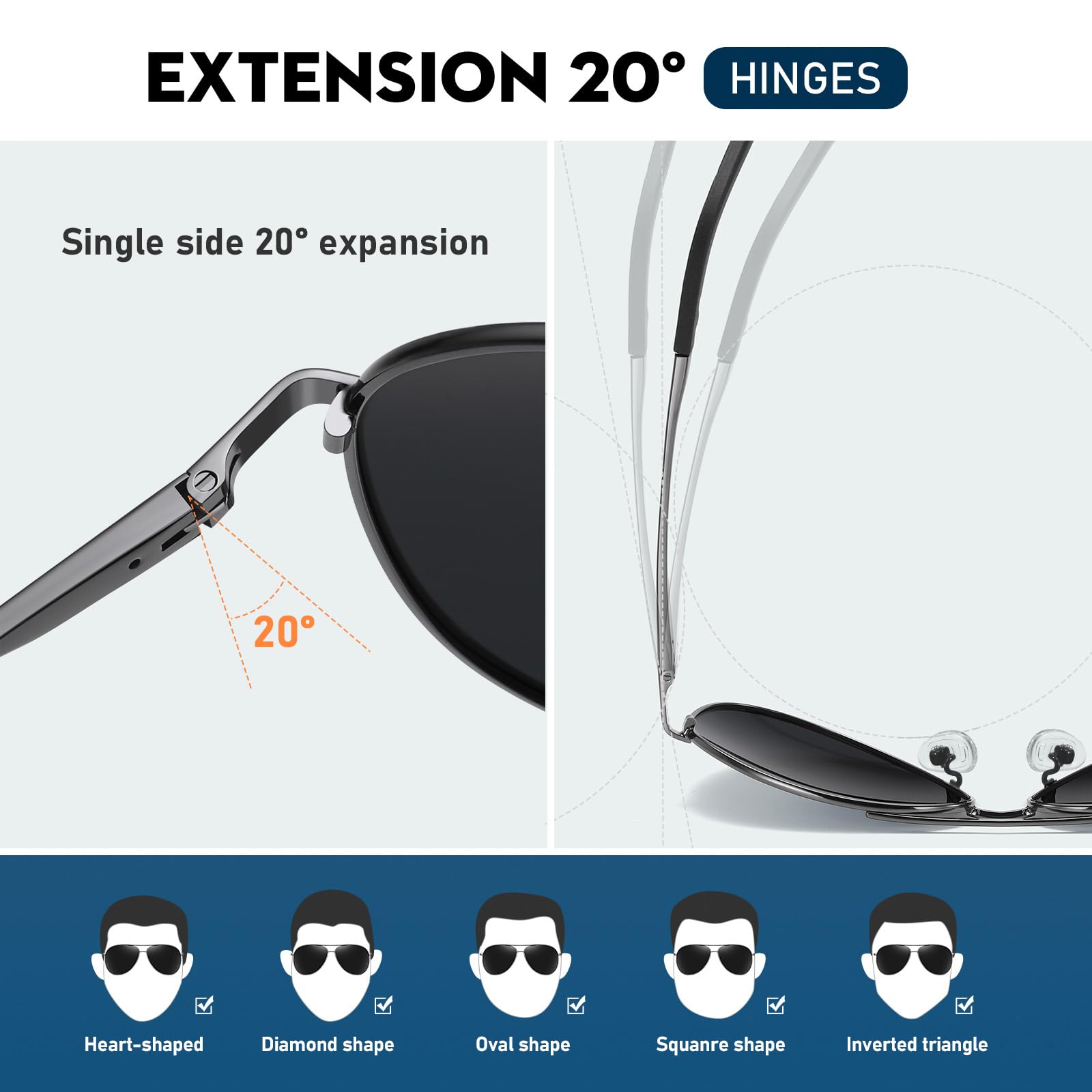 Sunglasses Men Polarized Aviator Sunglasses for Men Women Fishing Driving Sun glasses Metal Frame UV Protection