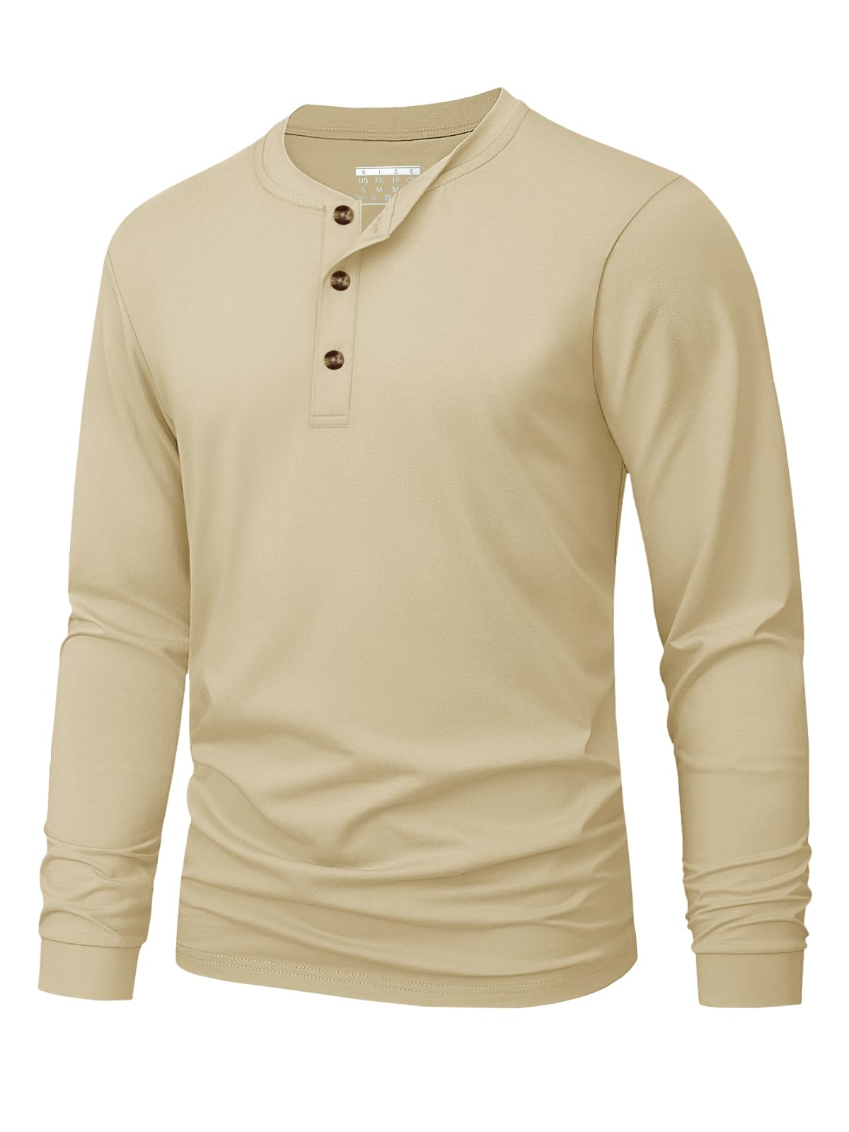 Men's Long Sleeve Henley Shirts Cotton 3-Button Spring Casual T-Shirts Solid Color Soft Basic Tops 2026