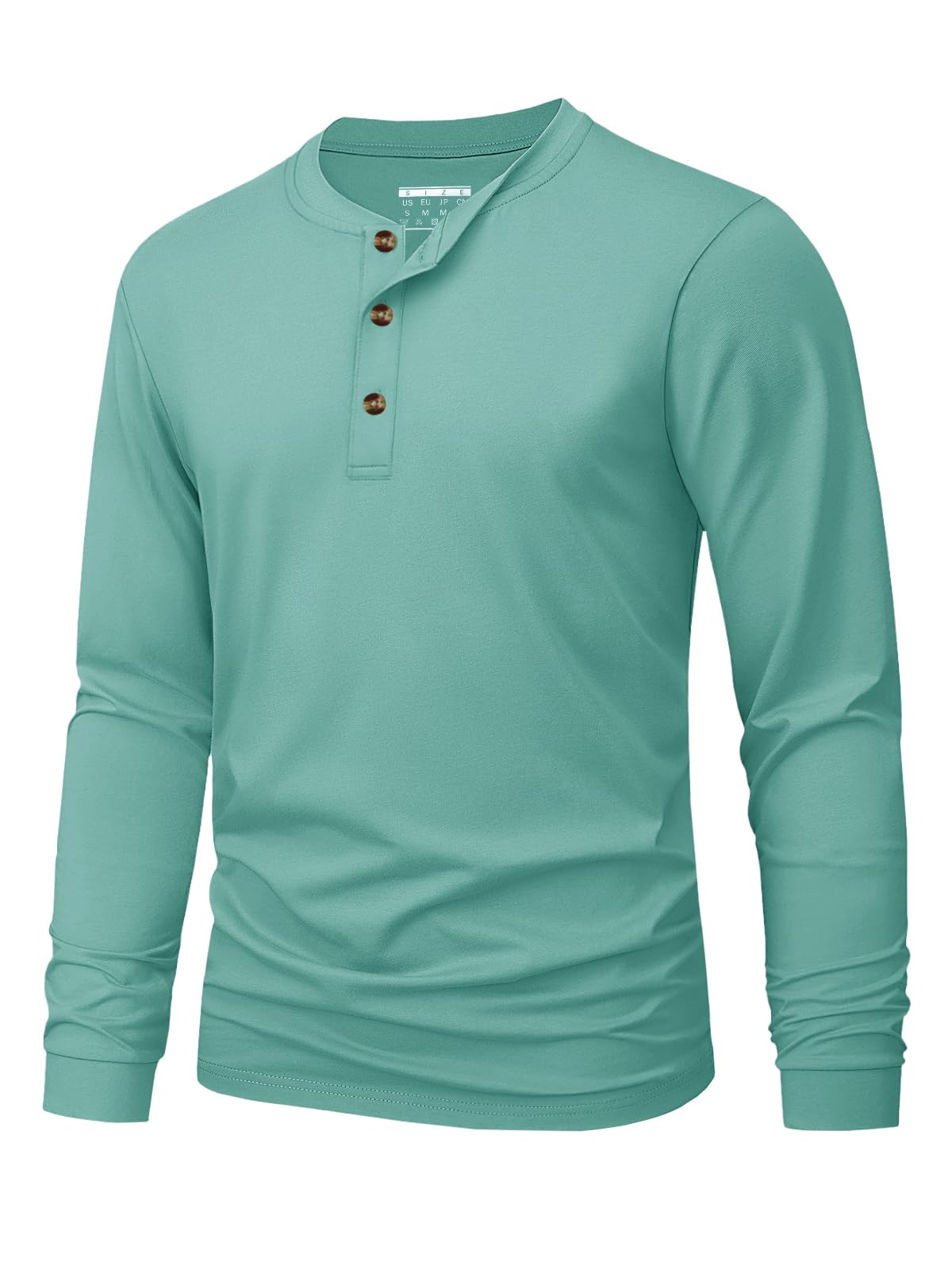 Men's Long Sleeve Henley Shirts Cotton 3-Button Spring Casual T-Shirts Solid Color Soft Basic Tops 2026