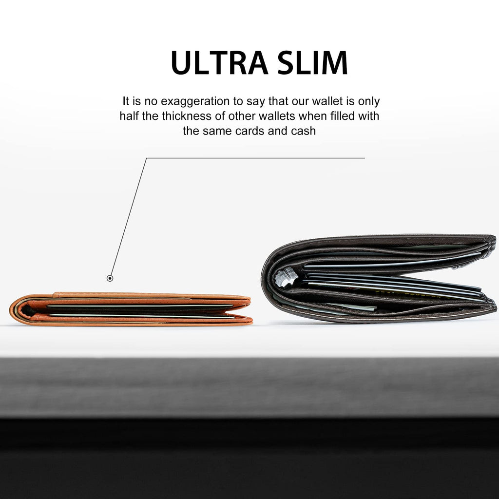 Slim Wallet for Men Rfid Blocking Leather Bifold Front Pocket Carbon Fiber Men's Money Clips Credit Card Holder With Gift Box