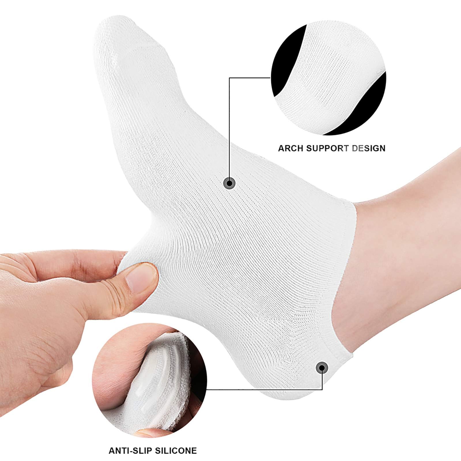 No Show Socks Women Low Socks Non Slip Flat Boat Line 4/8 Pairs