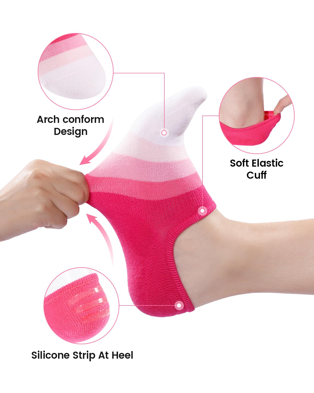 No Show Socks Women & Men Low Cut Ankle Short Anti-slid Athletic Running Casual Invisible Liner Socks